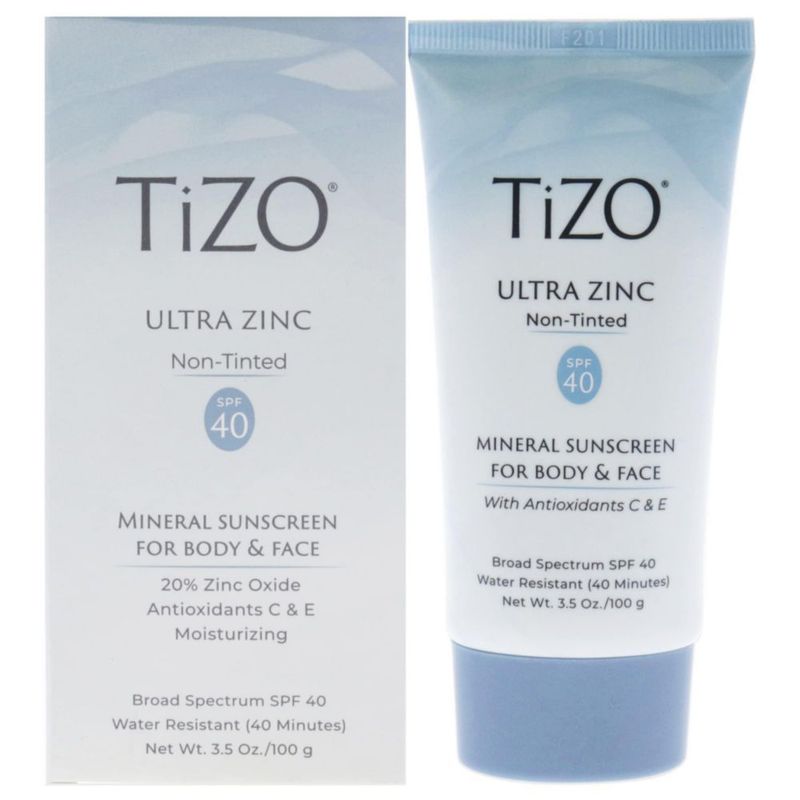 Protector solar Tizo Ultra Zinc 50 ml sin color SPF 40 para cuerpo y rostro