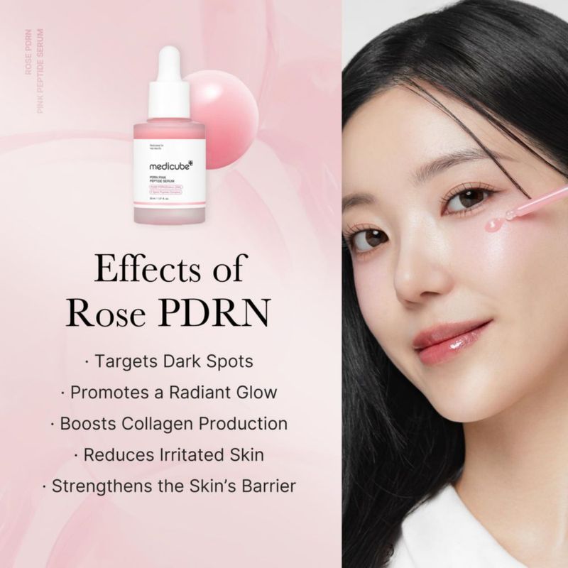 Serum Medicube Rose PDRN PDRN Pink Peptide para el cuidado de la piel vegano 30 ml