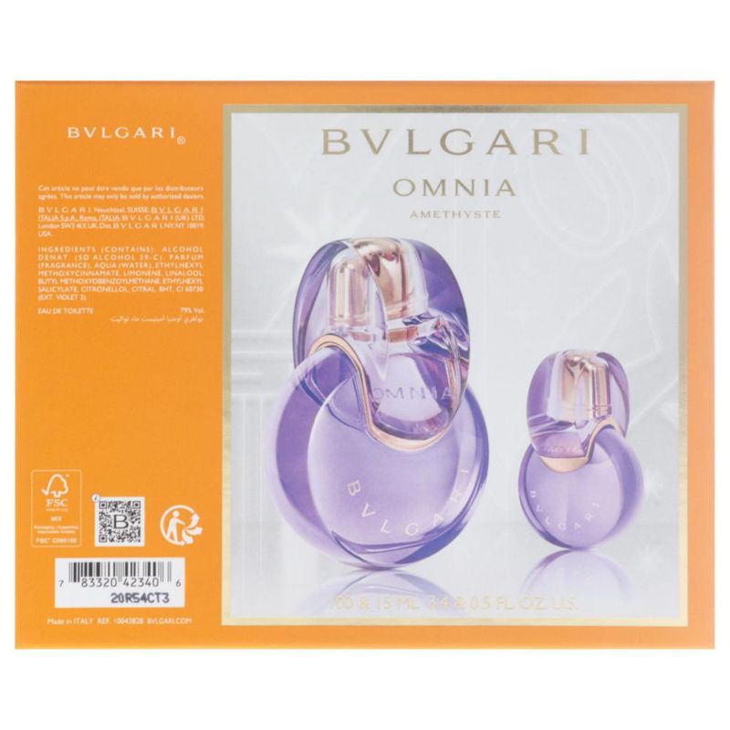 Set de regalo Perfume BVLGARI Omnia Amethyste 100 ml 2 piezas para mujer