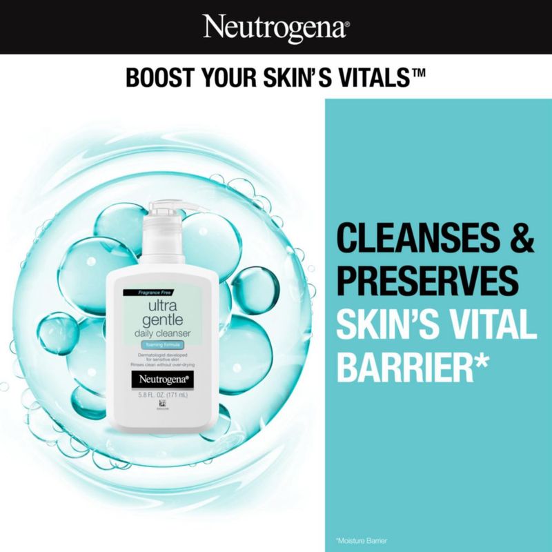 Limpiador Neutrogena Ultra Suave espumoso 170 ml para piel sensible