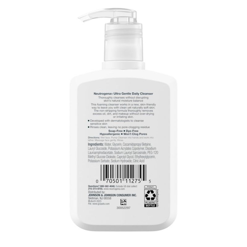 Limpiador Neutrogena Ultra Suave espumoso 170 ml para piel sensible