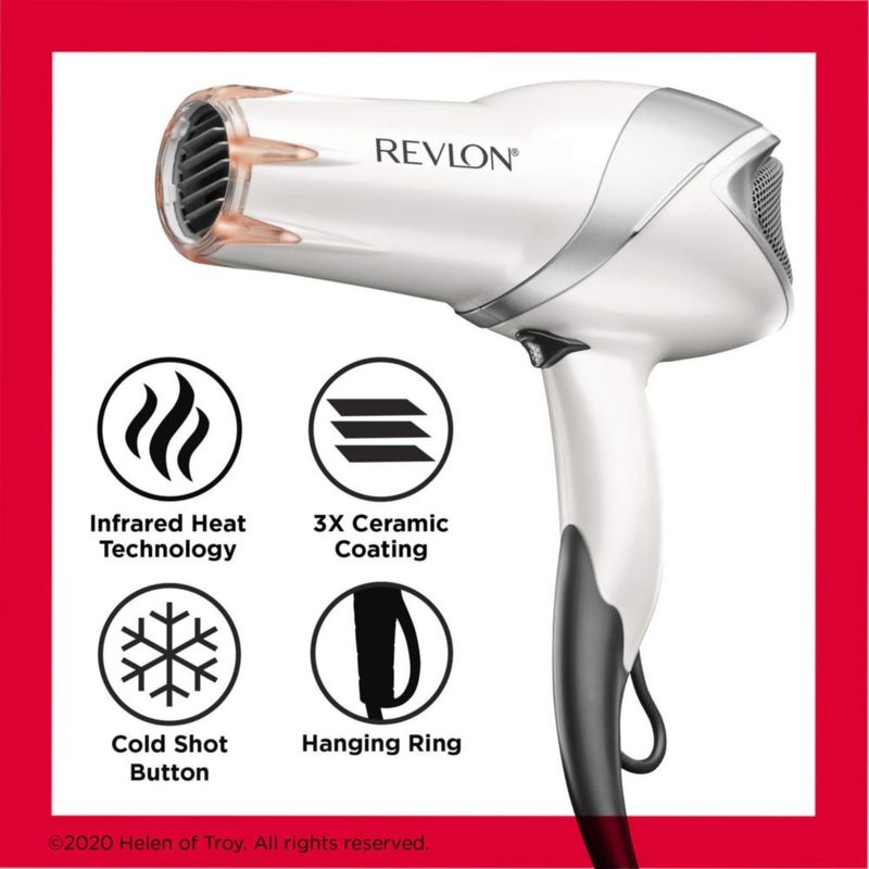 Secador de pelo REVLON Infrared 1875W Maximum Shine White