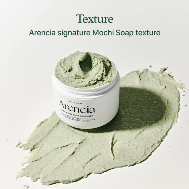 Limpiador facial exfoliante mochi de arroz coreano con arencia agua de arroz y té verde