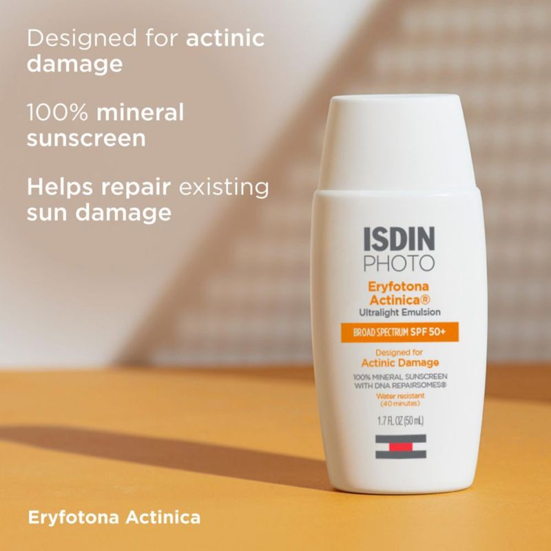 Protector solar ISDIN Eryfotona Actinica SPF 50+ 50 ml tamaño de viaje