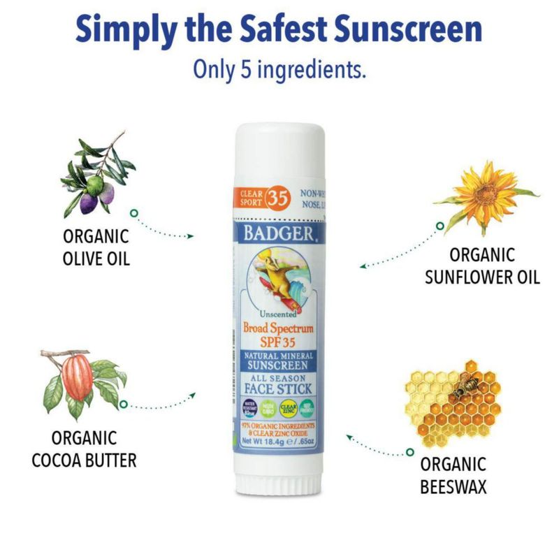 Set de protección solar Badger Mineral SPF 30 Cream y SPF 35 Stick