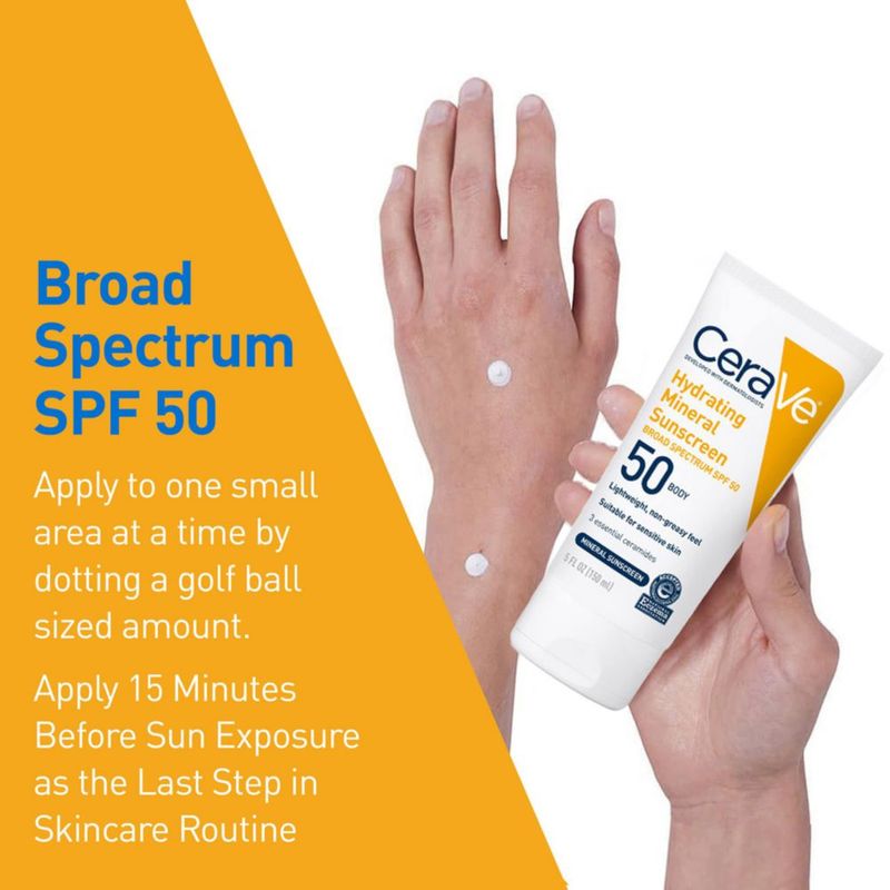 Protector solar CeraVe 100% mineral SPF 50 para cuerpo 150 ml