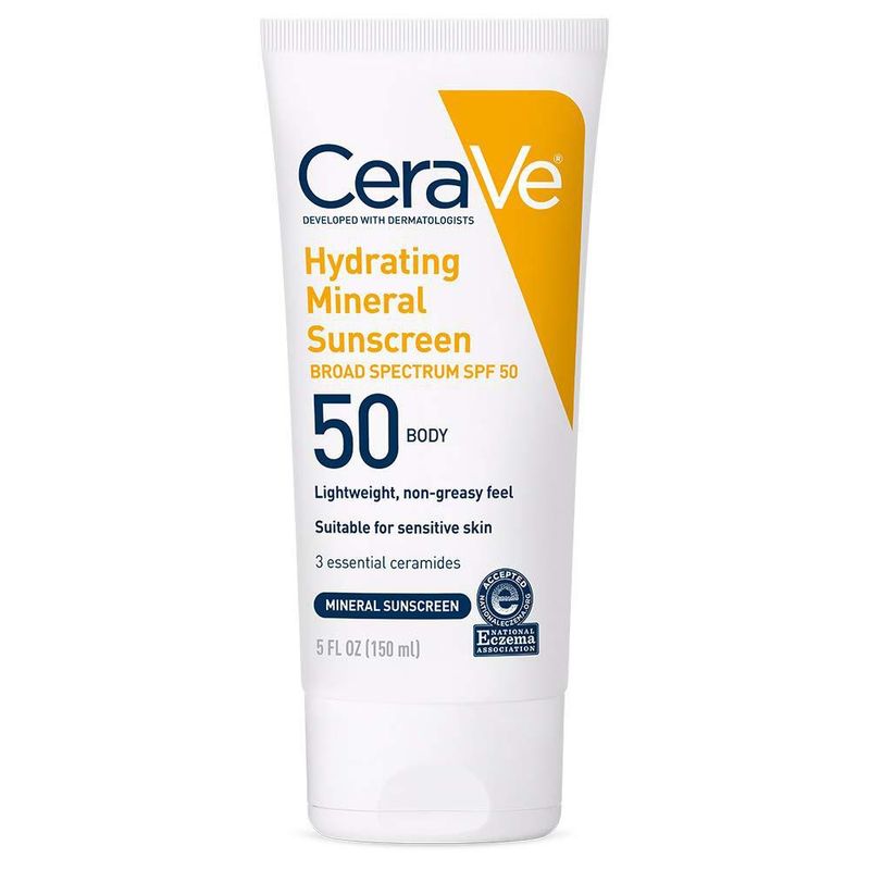 Protector solar CeraVe 100% mineral SPF 50 para cuerpo 150 ml