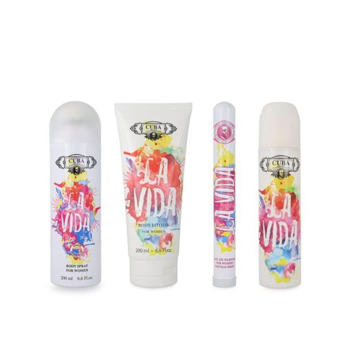 Set Cuba La Vida 4pzs 100ml Eau de Parfum/ Desodorante 200ml/ Body Lotion 200ml/ 35ml Eau de Parfum
