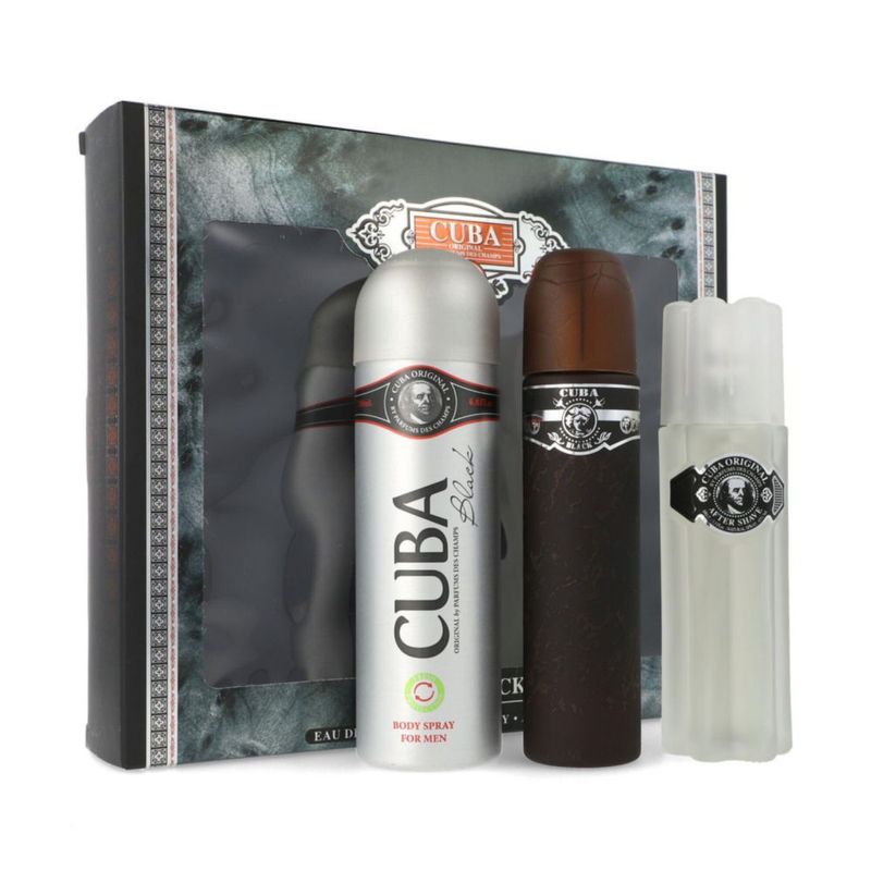 Set Cuba Black for Men 3pzs 100ml Eau de Toilette/ After Shave 100ml/ Deodorante 200ml