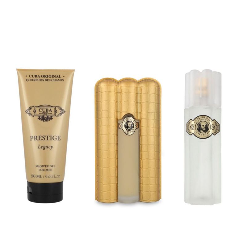 Set Cuba Prestige Legacy 3pzs 90ml Eau de Toilette/ Shower Gel 200ml/ After Shave 100ml