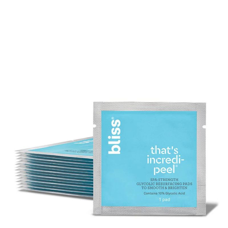 Almohadillas faciales Bliss That's Incredi-Peel para rejuvenecimiento glicólico