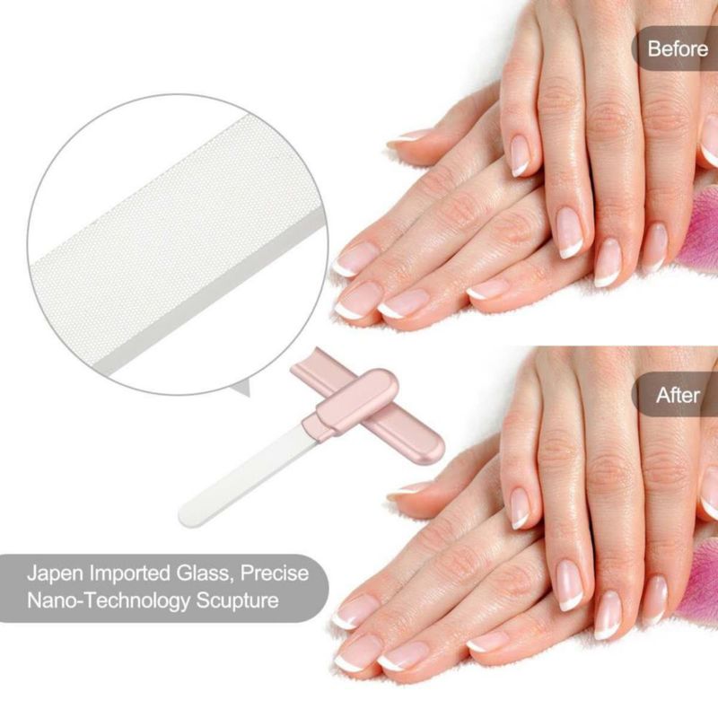 Lima de uñas de vidrio SixVector Premium Crystal Diamond con estuche