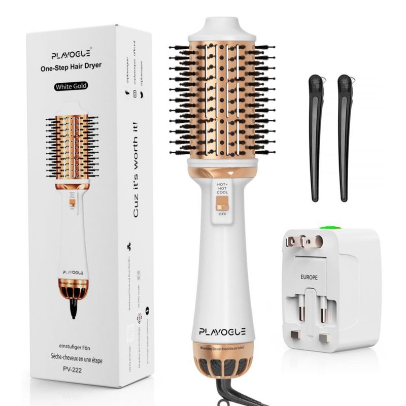 Cepillo para secador de pelo PLAVOGUE voluminizador de doble voltaje cerámica