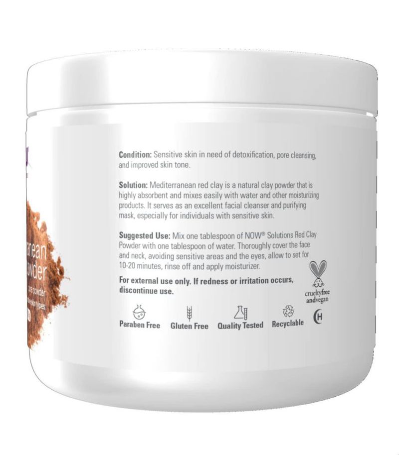 Arcilla en polvo NOW Foods Solutions Mediterranean Red 180 ml