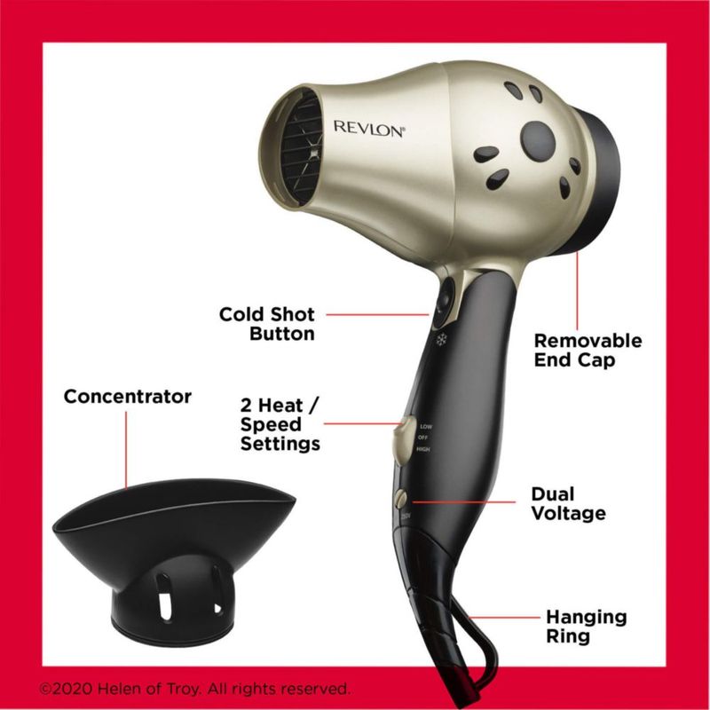 Secador de pelo REVLON Compact con mango plegable 1875W para viajes