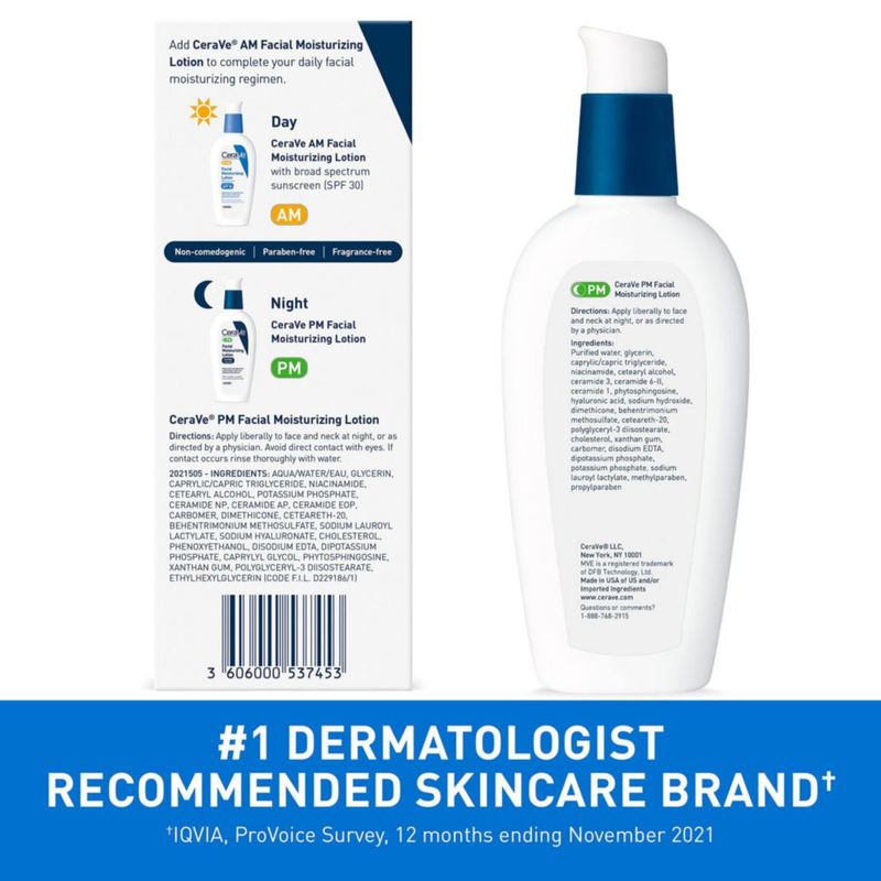 Loción hidratante CeraVe PM Night Cream 90 ml con ácido hialurónico