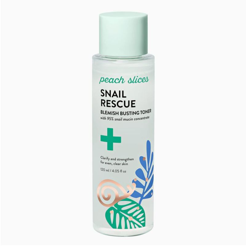 Tonificador Peach Slices Snail Rescue Blemish Busting 120 ml 95% caracol