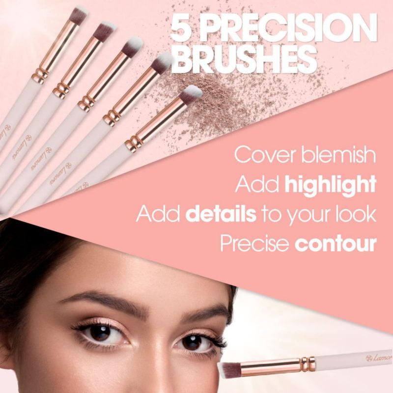 Set de brochas de maquillaje Kabuki Lamora 10 unidades cerdas sintéticas