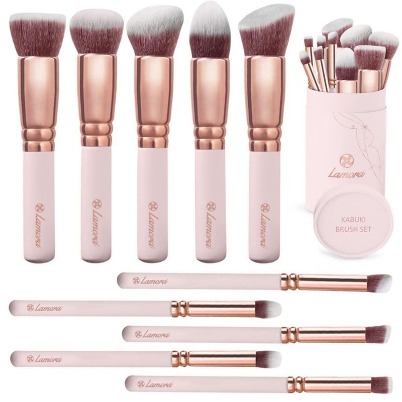 Set de brochas de maquillaje Kabuki Lamora 10 unidades cerdas sintéticas