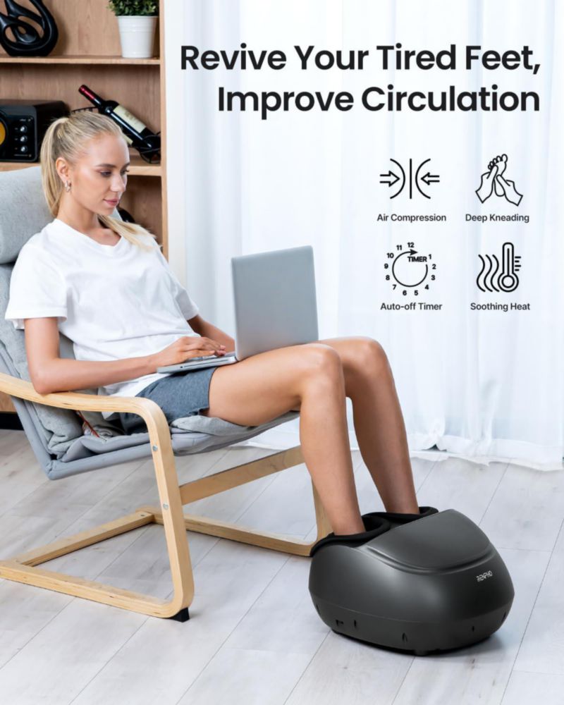 Masajeador de pies RENPHO con calor shiatsu amasado profundo negro