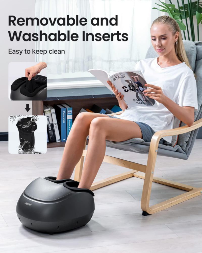 Masajeador de pies RENPHO con calor shiatsu amasado profundo negro