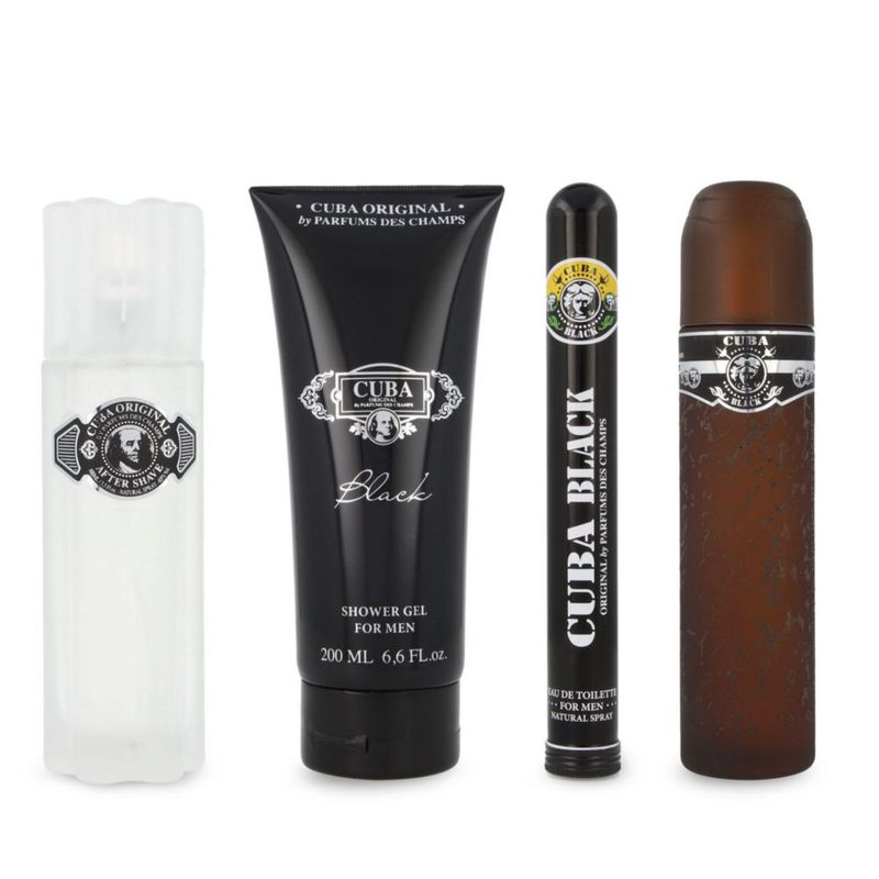 Set Cuba Black for Men 4pzs 100ml Eau de Toilette/ After Shave 100ml/ Shower Gel 200ml/ 35ml Eau de Toilette