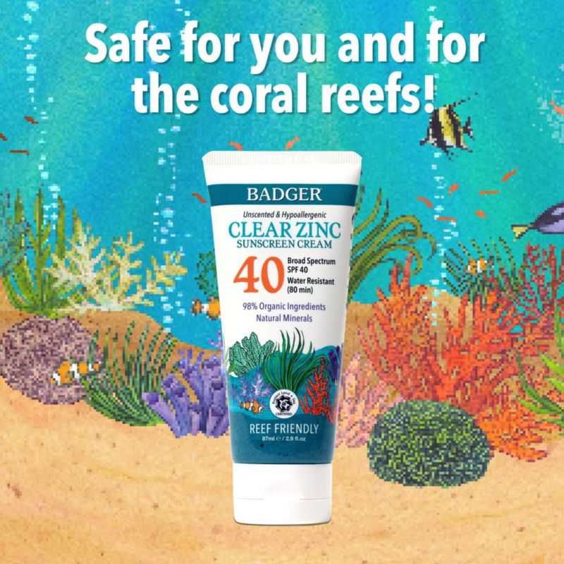 Protector solar Badger Reef Safe SPF 40 Sport 85 ml (paquete de 2)