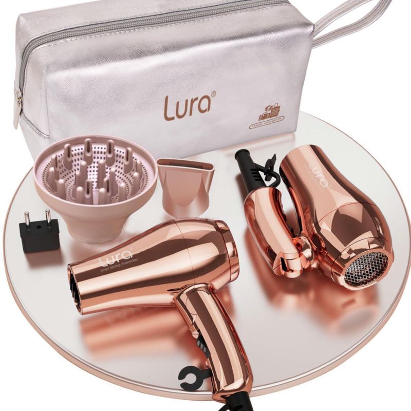 Secador de pelo de viaje LURA Mini portátil de 1200 W de doble voltaje