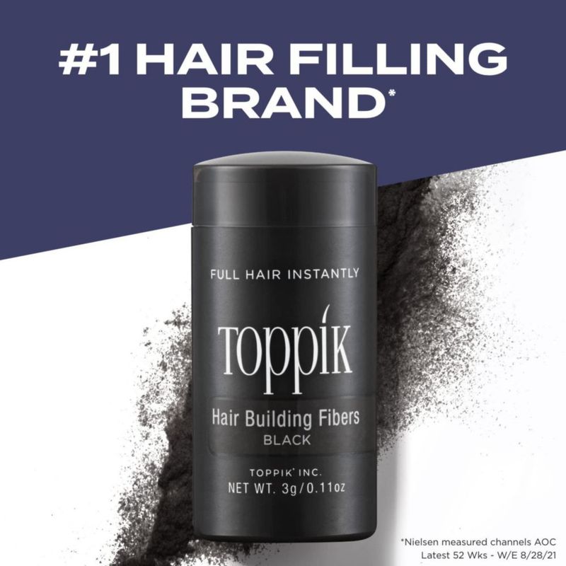 Hair Building Fibers TOPPIK Black 12 g para hombre y mujer
