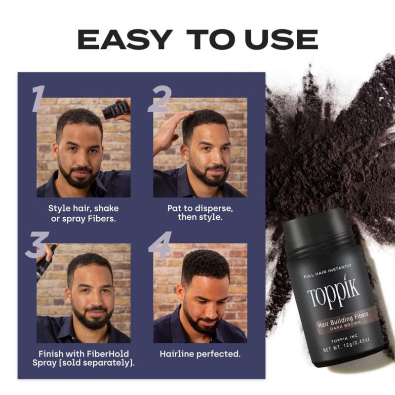 Hair Building Fibers TOPPIK Black 12 g para hombre y mujer