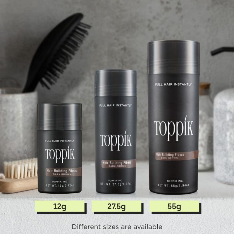 Hair Building Fibers TOPPIK Black 12 g para hombre y mujer