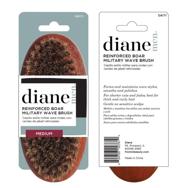 Cerdas de jabalí Wave Brush Diane reforzadas para hombres y barberos