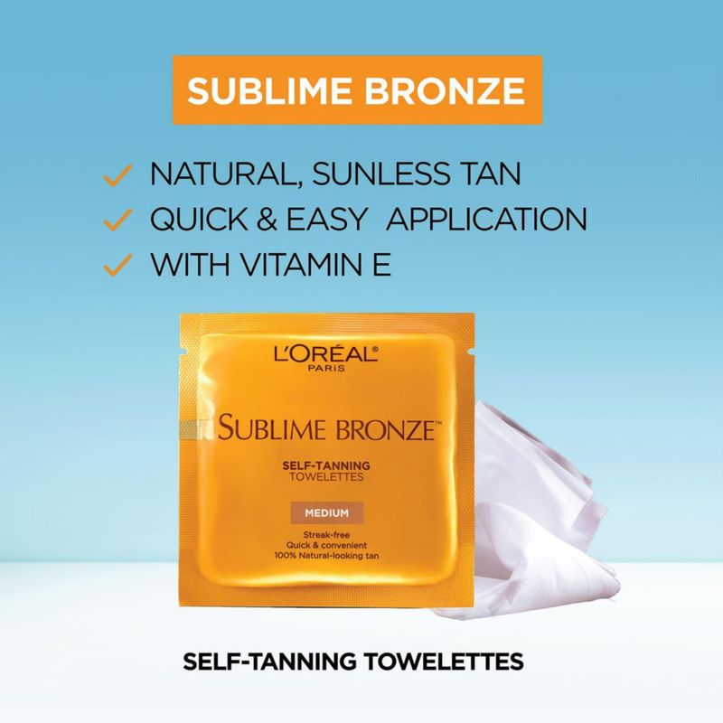 Toallitas autobronceadoras L'Oreal Paris Sublime Bronze de 6 quilates x 2