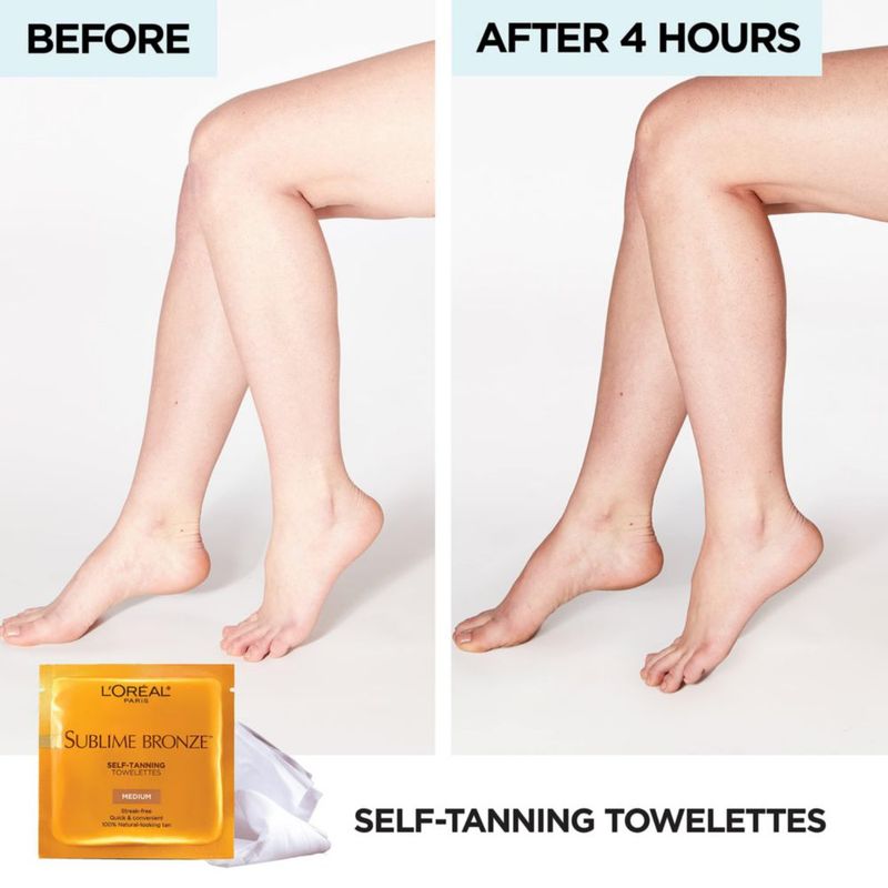 Toallitas autobronceadoras L'Oreal Paris Sublime Bronze de 6 quilates x 2