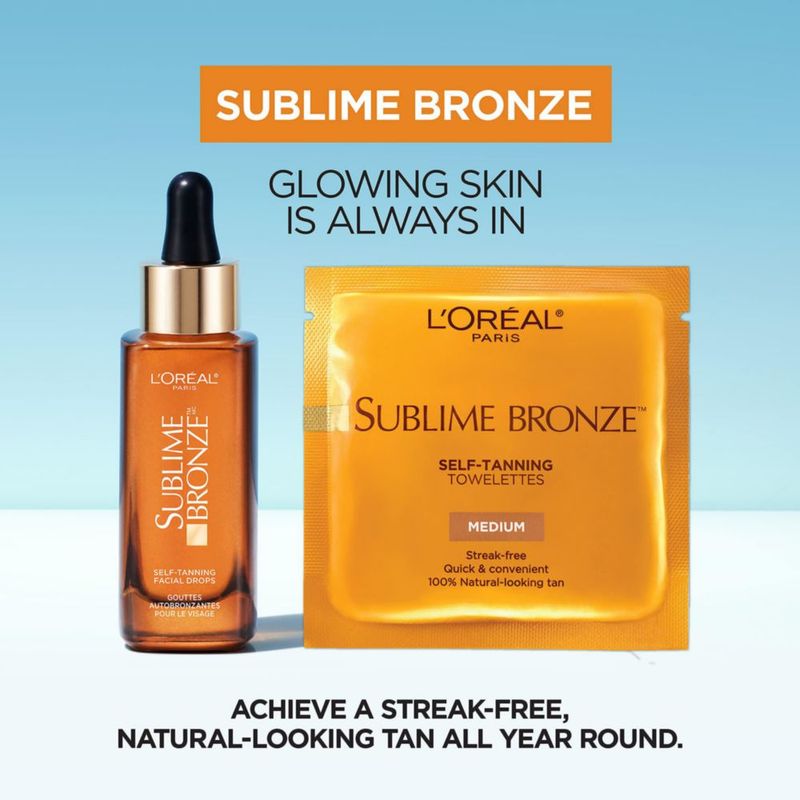 Toallitas autobronceadoras L'Oreal Paris Sublime Bronze de 6 quilates x 2