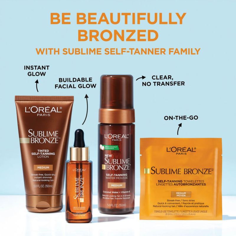 Toallitas autobronceadoras L'Oreal Paris Sublime Bronze de 6 quilates x 2