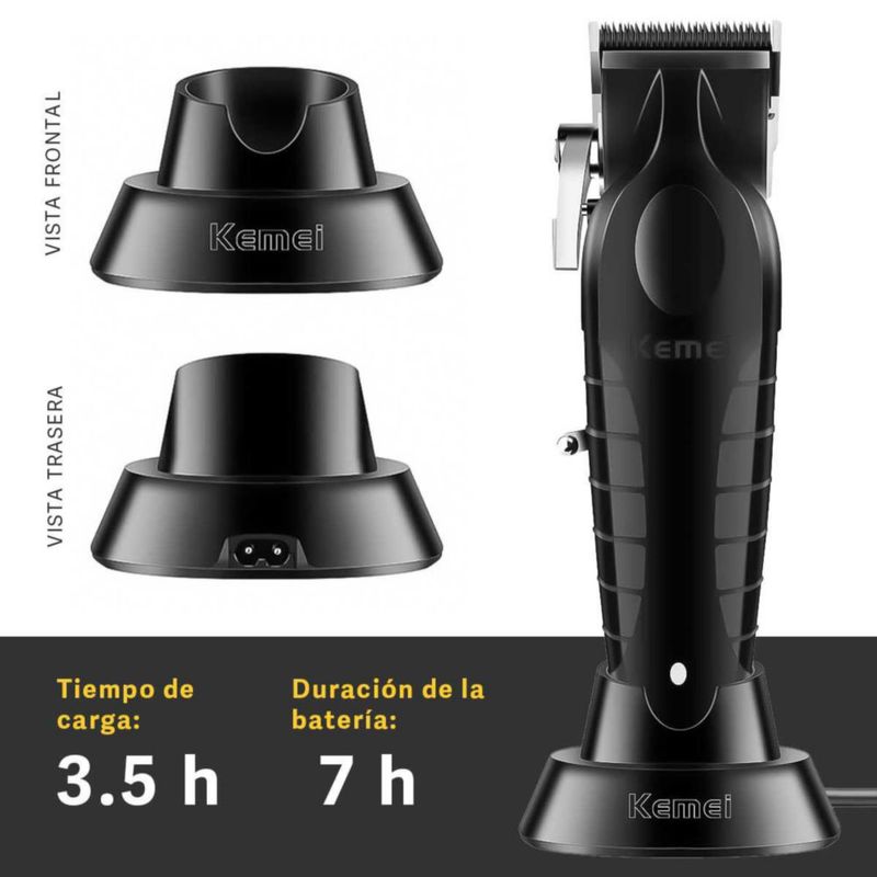 Combo De Barbería Kemei Km-2299 Trimmer + Km-2296 Clipper