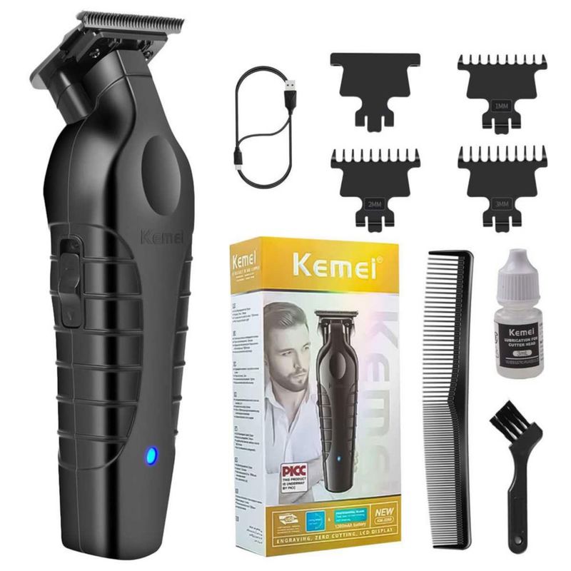 Combo De Barbería Kemei Km-2299 Trimmer + Km-2296 Clipper