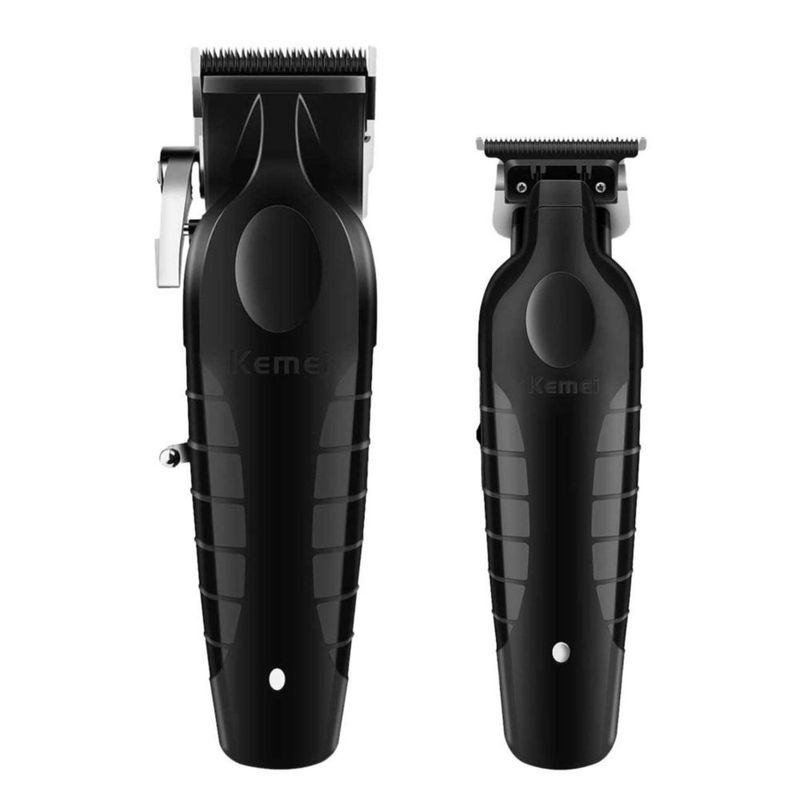 Combo De Barbería Kemei Km-2299 Trimmer + Km-2296 Clipper