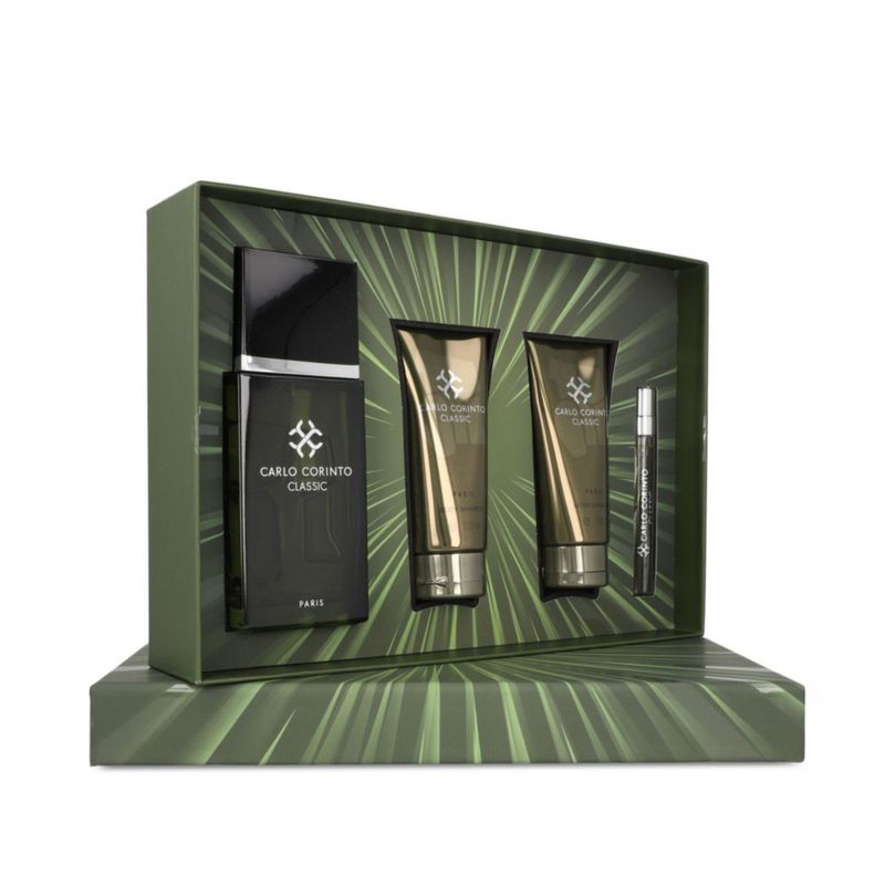 Set Carlo Corinto Classic 4pzs 100ml Eau de Toilette/ Body Shampoo 100ml/ After Shave 100ml/ 10ml Eau de Toilette