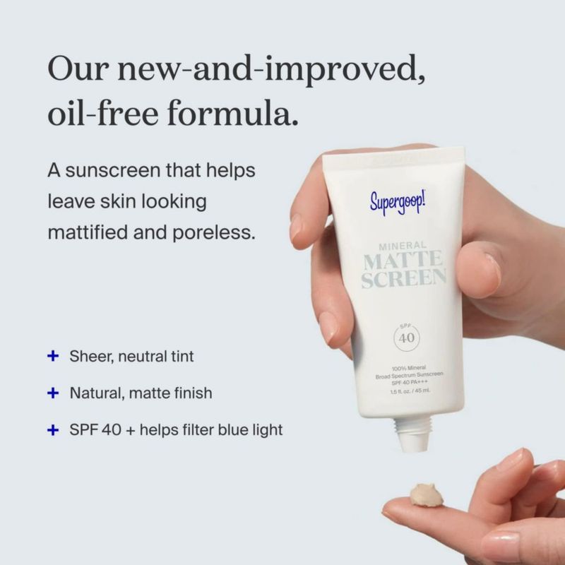 Protector solar Supergoop! Pantalla Mineral Mattescreen SPF 40 45 ml