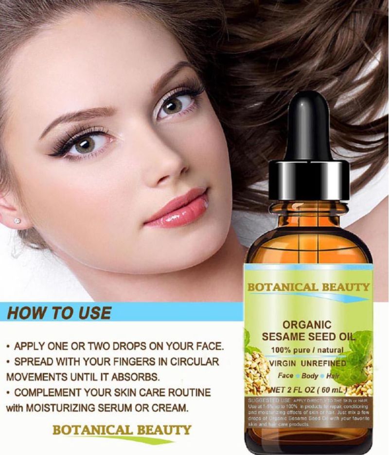 Aceite de semillas de sésamo orgánico Carrier Oil Botanical Beauty 60 ml