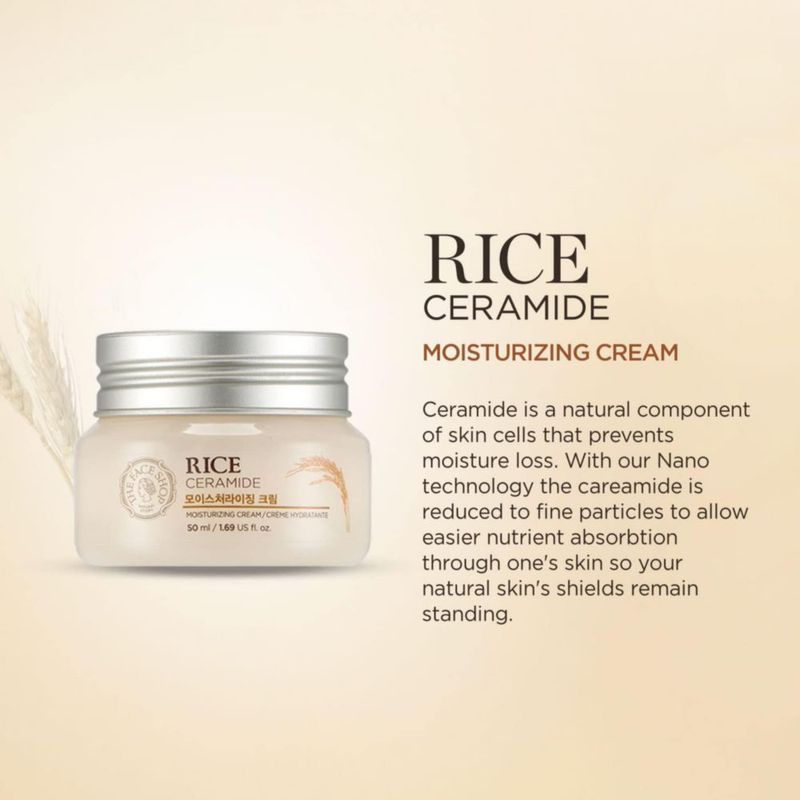 Set de cuidado de la piel THEFACESHOP Hidratante rico en ceramida de arroz
