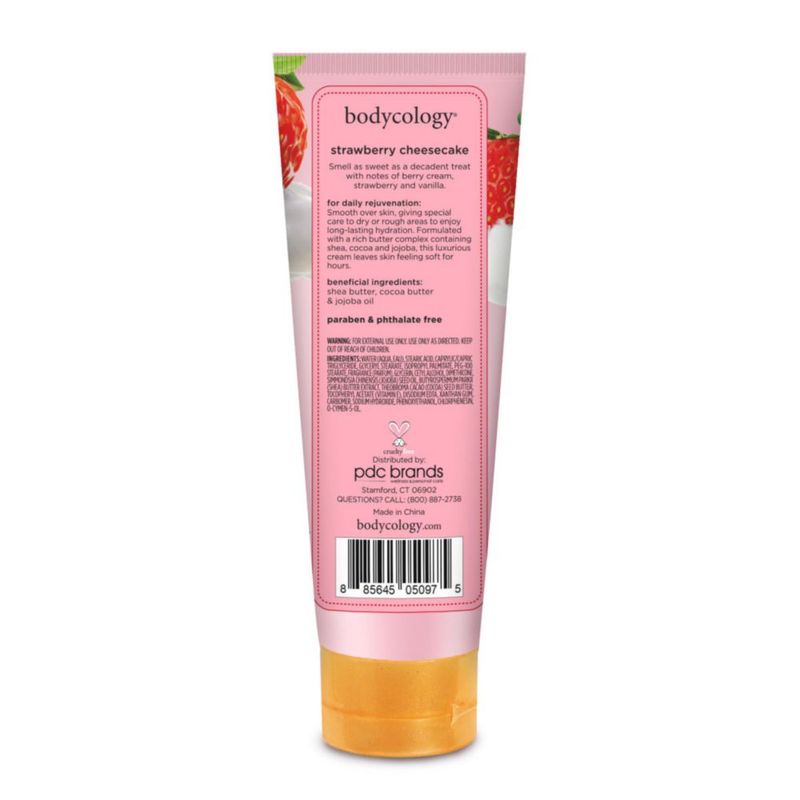 Crema corporal Bodycology Tarta de queso con manteca de karité y fresa 240 ml
