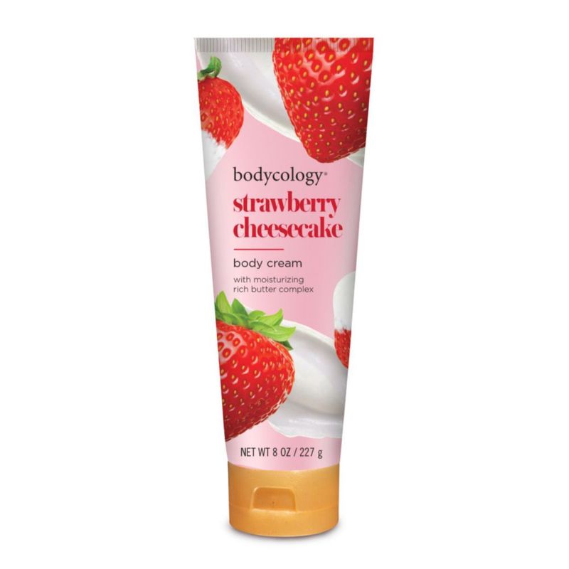 Crema corporal Bodycology Tarta de queso con manteca de karité y fresa 240 ml