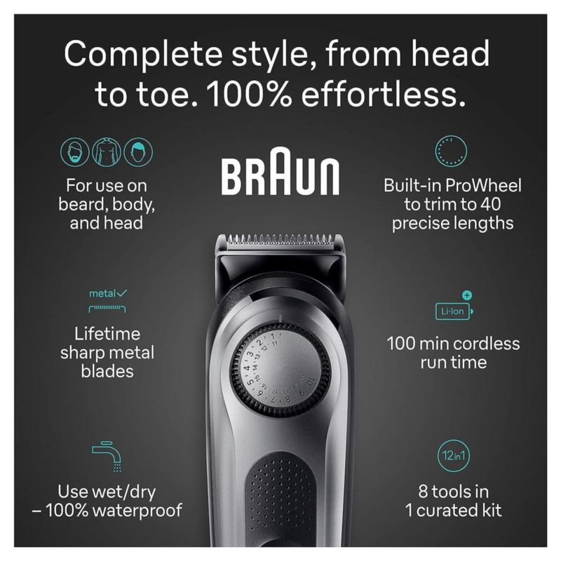 Kit Trimmer Braun estilo todo en uno Serie 7 7410 8 en 1