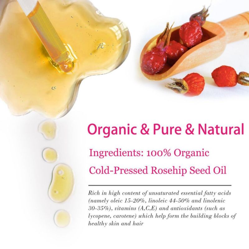 Aceite de semilla de rosa mosqueta MMPANG orgánico 30 ml para el cuidado de la cara y el cabello