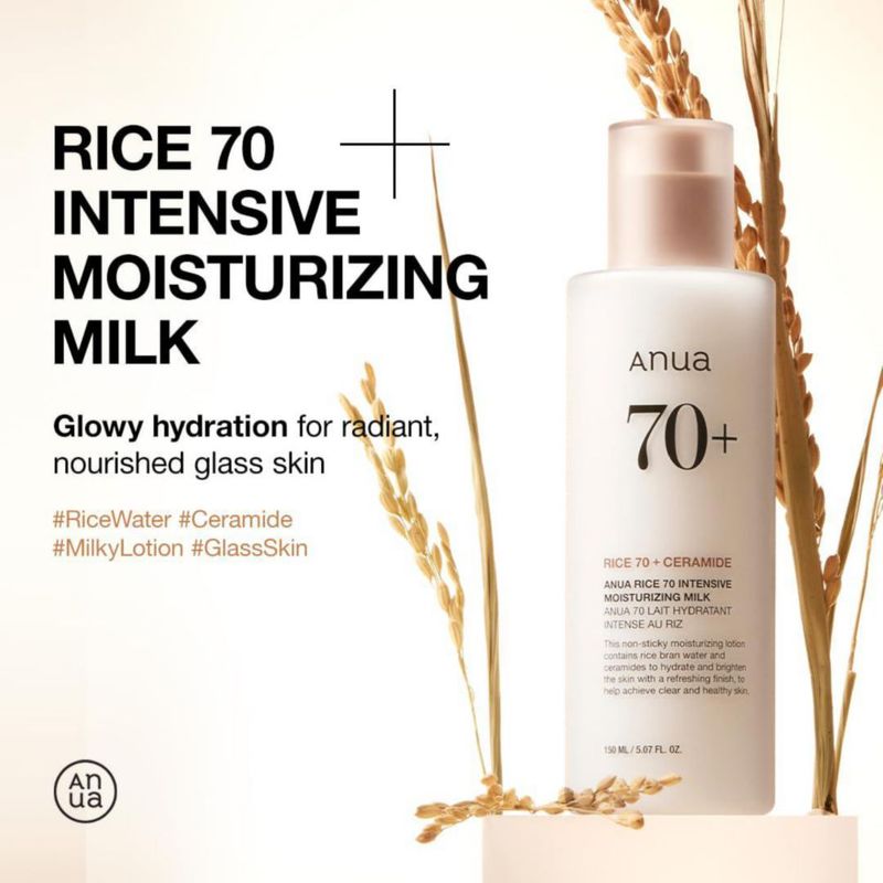 Loción de leche hidratante ANUA Rice 70 para hidratación profunda 150 ml