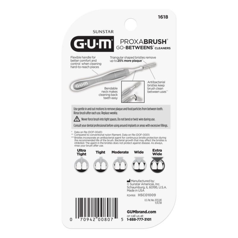 Cepillos interdentales GUM Proxabrush Go-Betweens extra anchos