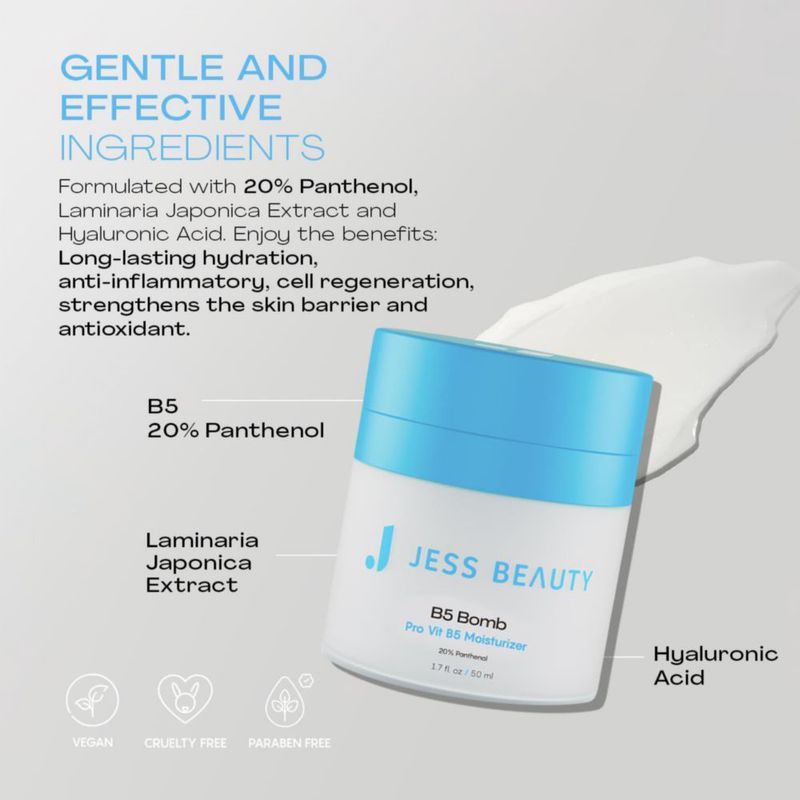 Crema hidratante JESS BEAUTY B5 Bomb Pro Vit B5 50 ml vegana